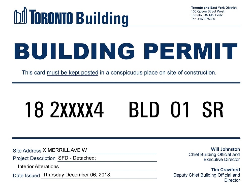 building permit toronto